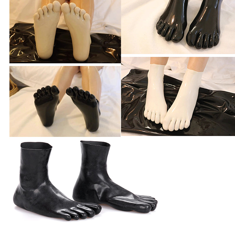 Transparent Latex 5 Toe Short Socks Unisex Rubber 5 Fingers Socks S M L Size